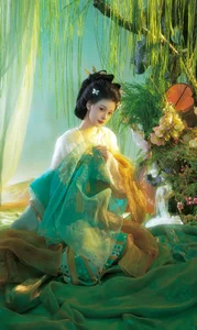 Elegant Spring Hanfu Portrait Collection: Qi Miao Wei Wei VV in YiTuYu Art Language Vol.9057 - Artistic Indoor Traditional Fashion Photography - image 6