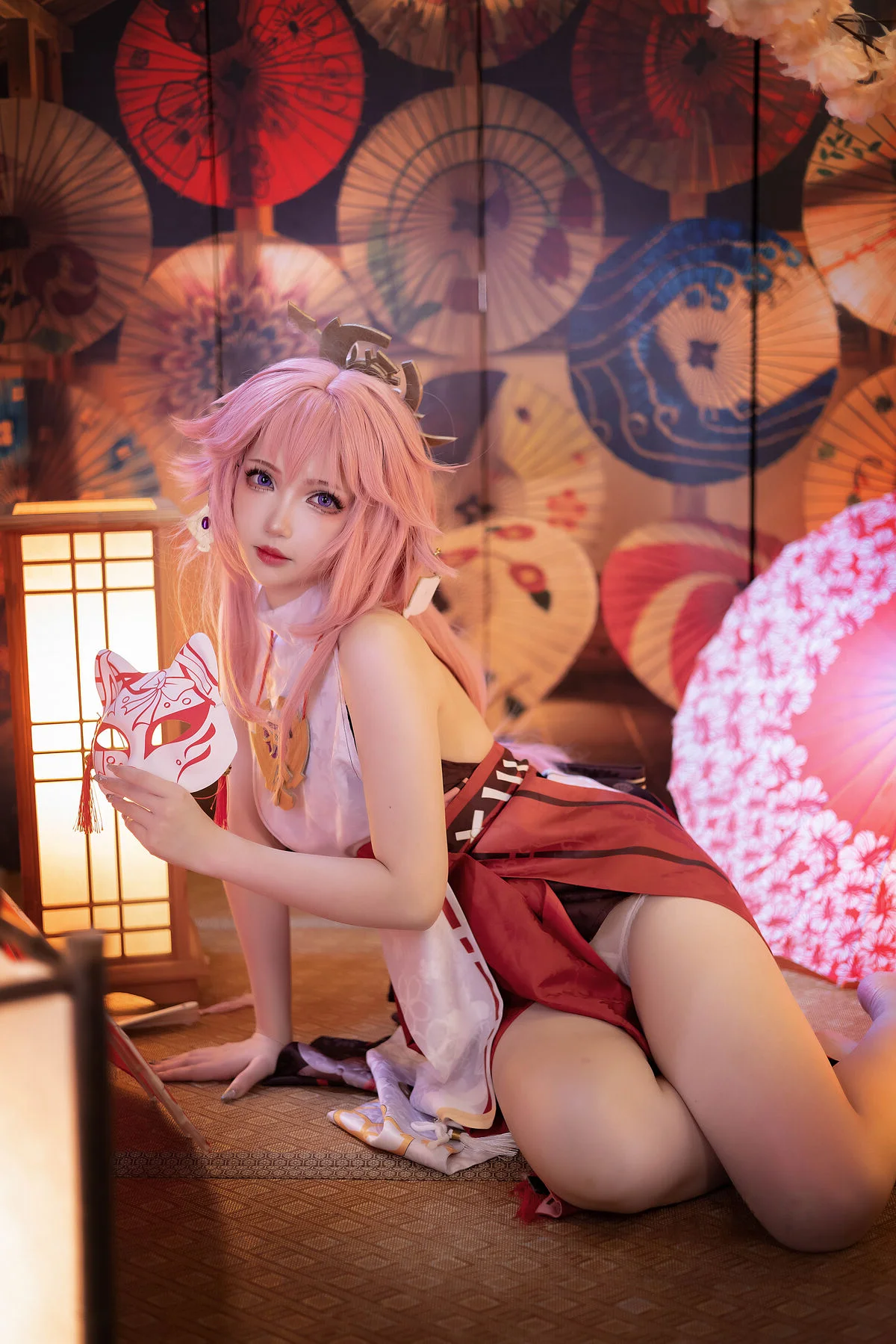 Stunning Genshin Impact Yae Miko Cosplay by Yuki Astra: 61P Photo Set