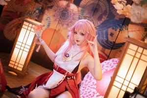Stunning Genshin Impact Yae Miko Cosplay by Yuki Astra: 61P Photo Set - image 22