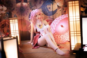 Stunning Genshin Impact Yae Miko Cosplay by Yuki Astra: 61P Photo Set - image 1