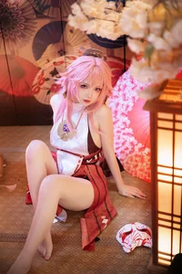 Stunning Genshin Impact Yae Miko Cosplay by Yuki Astra: 61P Photo Set - image 16