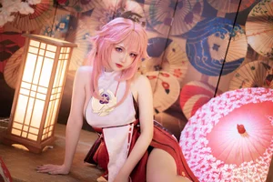 Stunning Genshin Impact Yae Miko Cosplay by Yuki Astra: 61P Photo Set - image 17