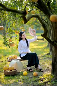 Gentle Girl in Pomelo Garden, Youthful Beauty Blending with Nature 17639840 - image 4
