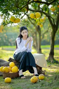Gentle Girl in Pomelo Garden, Youthful Beauty Blending with Nature 17639840 - image 9