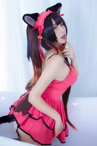 The Enchanting Charm of JiuQuJean as Neko Kurumi in Vibrant Red - image 8