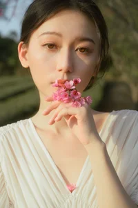 Spring Aesthetic: Xiao Yue Among Cherry Blossoms and Tea Mountains - YiTuYu Art Language Vol.9056 Portrait Photography Series - image 14