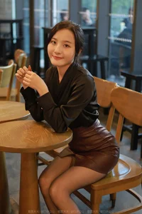 IESS Collection: Wan Ping in Stylish Brown Leather Skirt - image 76
