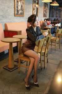 IESS Collection: Wan Ping in Stylish Brown Leather Skirt - image 47
