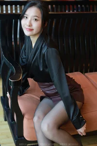 IESS Collection: Wan Ping in Stylish Brown Leather Skirt - image 48