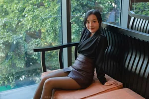 IESS Collection: Wan Ping in Stylish Brown Leather Skirt - image 64