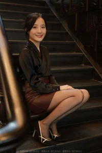 IESS Collection: Wan Ping in Stylish Brown Leather Skirt - image 23