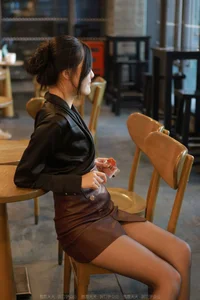 IESS Collection: Wan Ping in Stylish Brown Leather Skirt - image 54