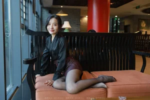 IESS Collection: Wan Ping in Stylish Brown Leather Skirt - image 32
