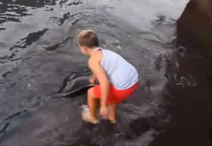Brave 8-Year-Old George Interacts with Giant 3-Meter Stingray - image 5