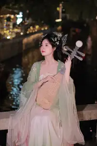 VGU No.175: Ethereal Asian Beauty In Traditional Attire Amidst A Dazzling Nightscape Of Lights - image 9