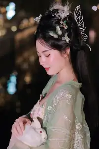 VGU No.175: Ethereal Asian Beauty In Traditional Attire Amidst A Dazzling Nightscape Of Lights - image 6
