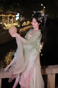 VGU No.175: Ethereal Asian Beauty In Traditional Attire Amidst A Dazzling Nightscape Of Lights - image 7