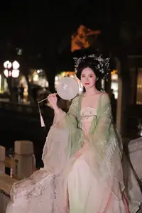 VGU No.175: Ethereal Asian Beauty In Traditional Attire Amidst A Dazzling Nightscape Of Lights - image 5