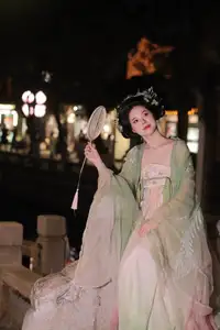 VGU No.175: Ethereal Asian Beauty In Traditional Attire Amidst A Dazzling Nightscape Of Lights - image 3
