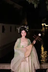 VGU No.175: Ethereal Asian Beauty In Traditional Attire Amidst A Dazzling Nightscape Of Lights - image 8