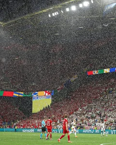 EURO 2024 Sideline Highlights: Danish Fans Brave the Rain and the Dortmund Stadium Waterfall - image 6
