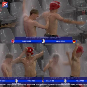 EURO 2024 Sideline Highlights: Danish Fans Brave the Rain and the Dortmund Stadium Waterfall - image 0