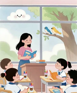 Cute Chibi Teacher in Traditional Ao Dai Gallery - image 34