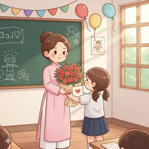 Cute Chibi Teacher in Traditional Ao Dai Gallery - image 3