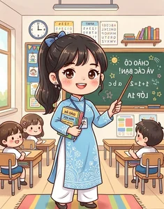 Cute Chibi Teacher in Traditional Ao Dai Gallery - image 30