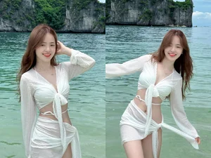Ha Giang’s Famous 'Pear Seller Girl' Stuns Fans with Chic Beachside Makeover - image 1