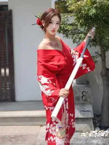 Jin Yun Xi Yuki: Enchanting Beauty in a Fiery Red Kimono, Captivating Every Gaze - XiuRen No.10683 - image 19