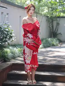 Jin Yun Xi Yuki: Enchanting Beauty in a Fiery Red Kimono, Captivating Every Gaze - XiuRen No.10683 - image 3