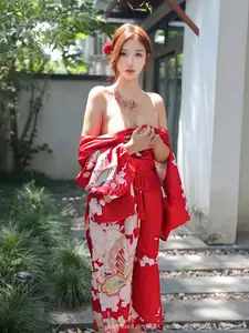 Jin Yun Xi Yuki: Enchanting Beauty in a Fiery Red Kimono, Captivating Every Gaze - XiuRen No.10683 - image 21