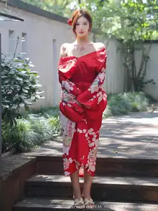 Jin Yun Xi Yuki: Enchanting Beauty in a Fiery Red Kimono, Captivating Every Gaze - XiuRen No.10683 - image 39