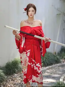 Jin Yun Xi Yuki: Enchanting Beauty in a Fiery Red Kimono, Captivating Every Gaze - XiuRen No.10683 - image 26