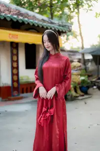 Elegant Vietnamese Beauty in Red Ao Dai: A Glimpse into Traditional Grace - image 14