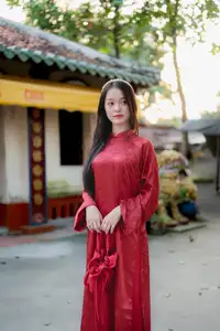 Elegant Vietnamese Beauty in Red Ao Dai: A Glimpse into Traditional Grace - image 15