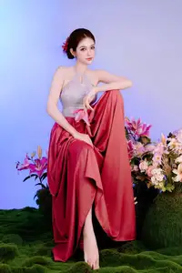 Elegant Beauty: Graceful Vietnamese Young Woman in Modern Attire with Lilies - image 11