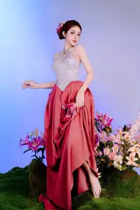 Elegant Beauty: Graceful Vietnamese Young Woman in Modern Attire with Lilies - image 10