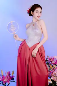Elegant Beauty: Graceful Vietnamese Young Woman in Modern Attire with Lilies - image 8