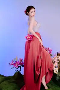 Elegant Beauty: Graceful Vietnamese Young Woman in Modern Attire with Lilies - image 17