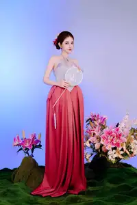 Elegant Beauty: Graceful Vietnamese Young Woman in Modern Attire with Lilies - image 5