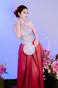 Elegant Beauty: Graceful Vietnamese Young Woman in Modern Attire with Lilies - image 24