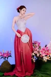Elegant Beauty: Graceful Vietnamese Young Woman in Modern Attire with Lilies - image 14