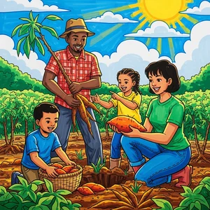 Beautiful and Simple Autumn Harvest Drawings of Golden Rice and Fruits - image 28
