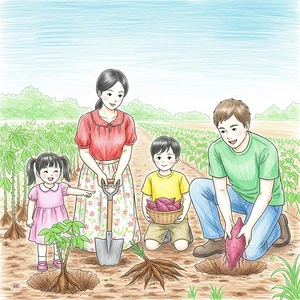 Beautiful and Simple Autumn Harvest Drawings of Golden Rice and Fruits - image 18