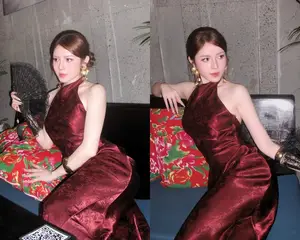 Flight Attendant Phan Que Chi Dazzles in Seductive Red Cheongsam, Captivating Thousands with Her Beauty - image 6