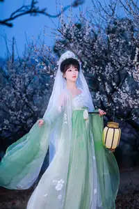YiTuYu Vol.8718: Zhou Zhou AY - Ethereal Hanfu Beauty Amidst Enchanting Night Blossoms - image 1