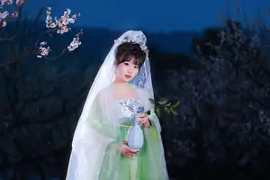 YiTuYu Vol.8718: Zhou Zhou AY - Ethereal Hanfu Beauty Amidst Enchanting Night Blossoms - image 17