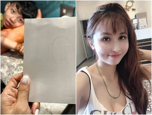 Mina Pham's Reaction to Her Son's Hilariously Honest Portrait Drawing - image 5